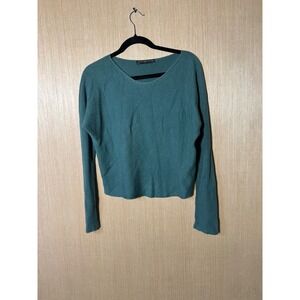 Peruvian Connection Knit Sweater Long Sleeve Casual Top Green Size S